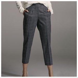 BABATON Aritzia Wool Cashmere Stretch Plaid Crop Slim Ankle woven Trouser Pants